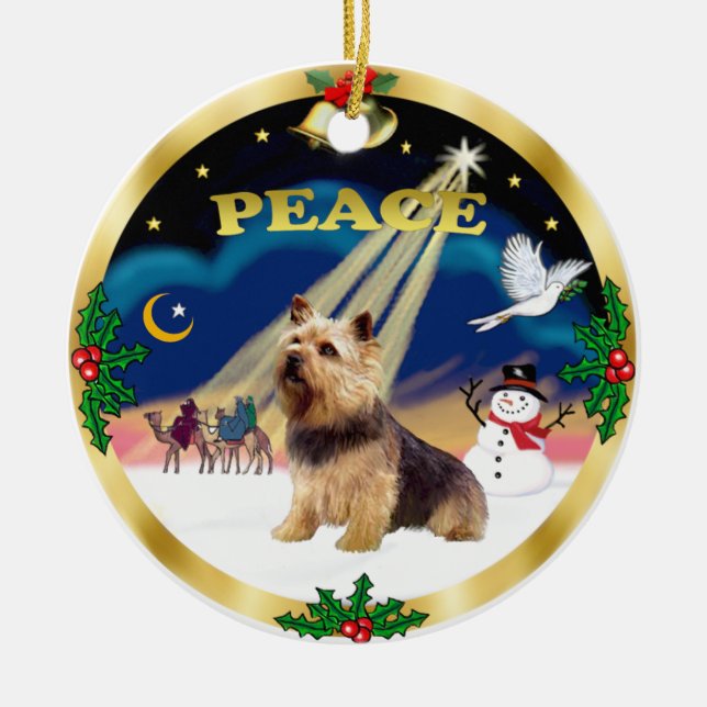 Wise Men - Norwich Terrier Ceramic Ornament (Front)