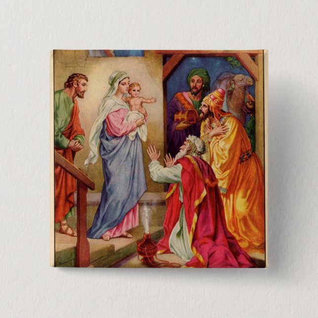 wise men pinback button (Front)
