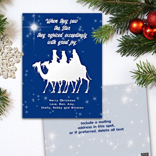 Wise Men Scripture Christmas Star Foil Postcard