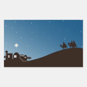 Wise Men Seek Him Christmas Rectangle Sticker by OnceForAll at Zazzle