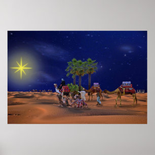 Wise Men Star Christmas Graphic Poster