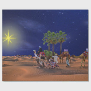 Wise Men Star Christmas Graphic Wrapping Paper