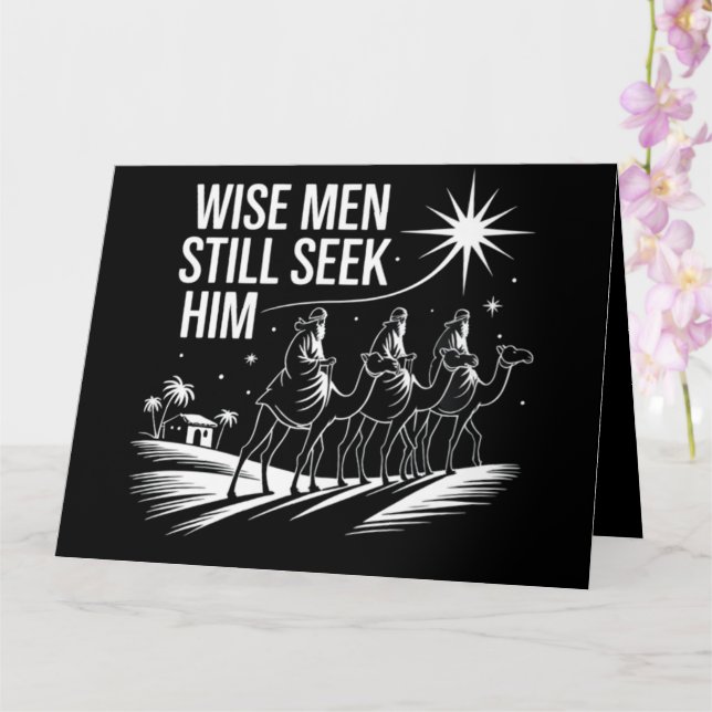 Wise Men Still Seek Him Christian Christmas Jesus Card (Orchid)