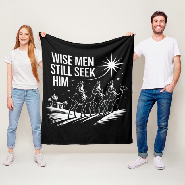 Wise Men Still Seek Him Christian Christmas Jesus Fleece Blanket (In Situ)