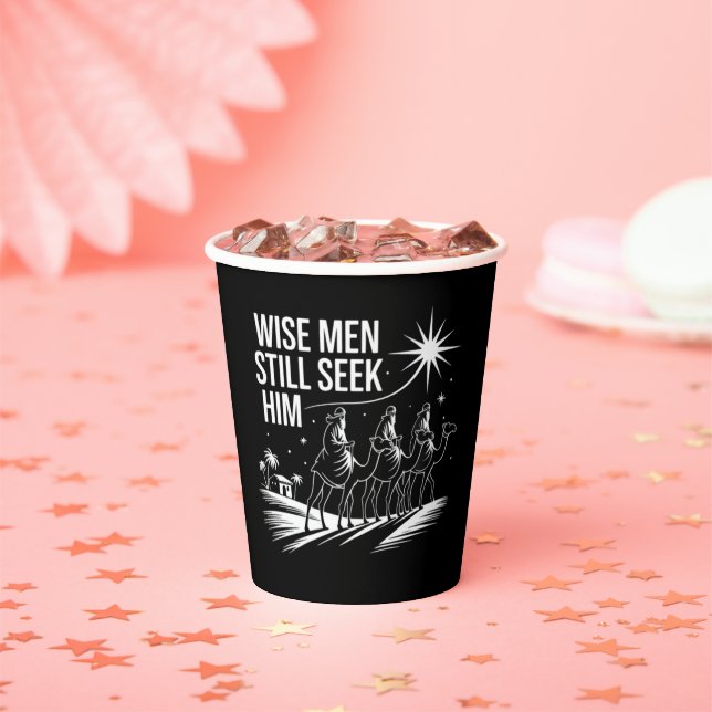 Wise Men Still Seek Him Christian Christmas Jesus Paper Cups (Insitu)