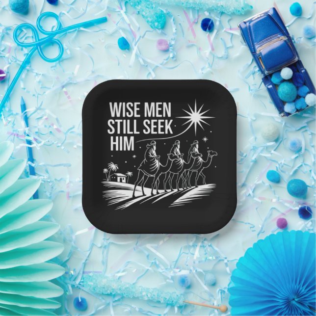 Wise Men Still Seek Him Christian Christmas Jesus Paper Plates (Party)