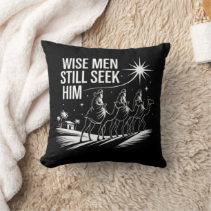 Wise Men Still Seek Him Christian Christmas Jesus Throw Pillow