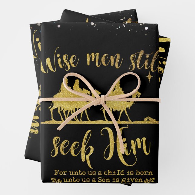 Wise Men Still Seek Him Christmas Wrapping Paper Sheets (In situ)