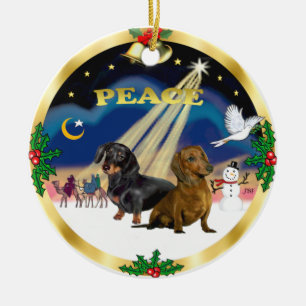 Wise Men - Two Dachshunds Ceramic Ornament