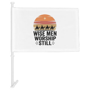 Wise Men Worship Still Vintage Christmas Shirt Car Flag