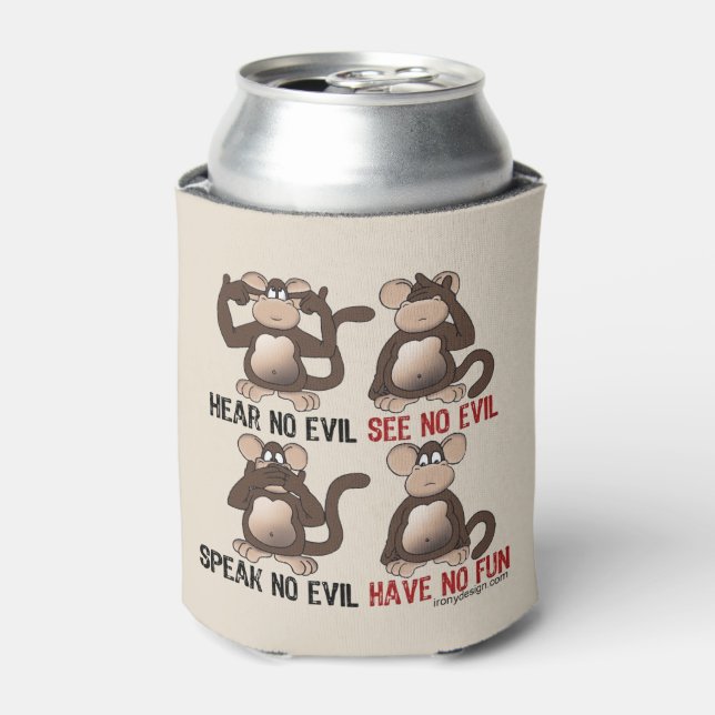 Wise Monkeys Humour Can Cooler (Can Front)