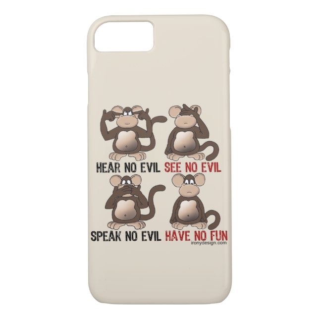 Wise Monkeys Humour Case-Mate iPhone Case (Back)