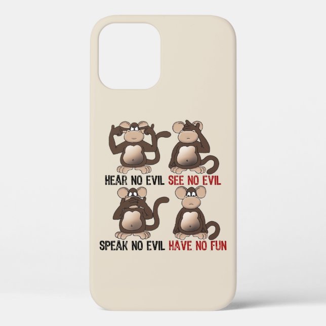 Wise Monkeys Humour Case-Mate iPhone Case (Back)