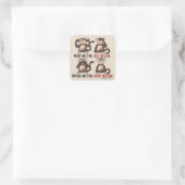 Wise Monkeys Humour Square Sticker (Bag)