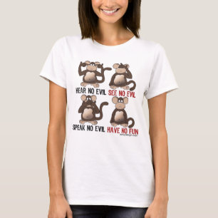 Wise Monkeys Humour T-Shirt