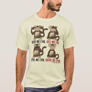 Wise Monkeys Humour T-Shirt