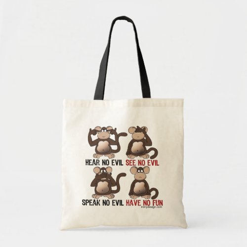 Wise Monkeys Humour Tote Bag