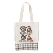 Wise Monkeys Humour Zazzle HEART Tote Bag (Front)