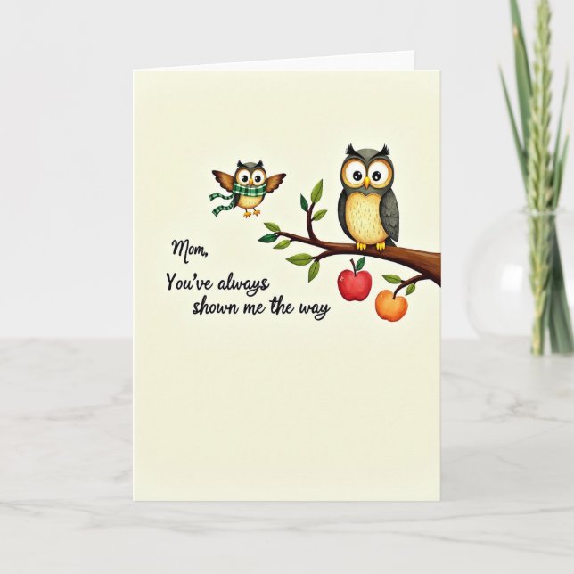 Wise Mother Owl Illustration Card (Front)