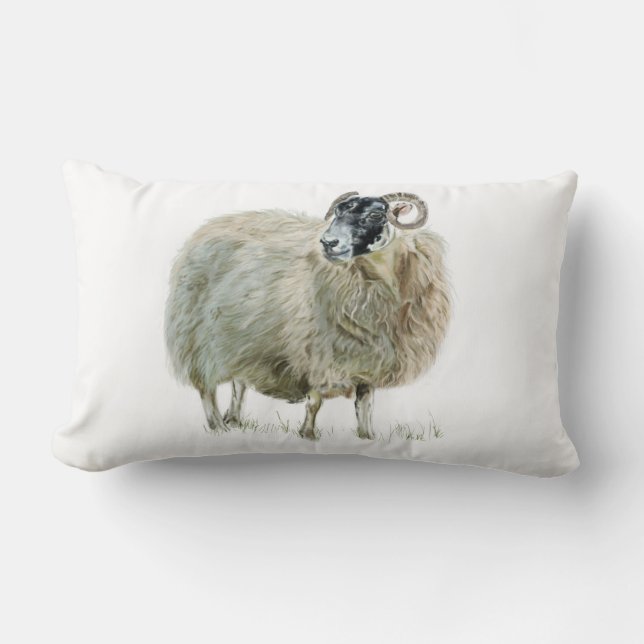 Wise Mother Sheep Lumbar Pillow (Front)