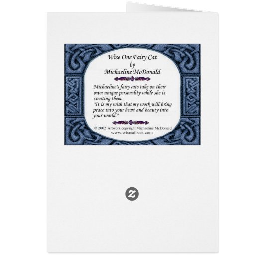 Wise One Fairy Cat Card (Back)