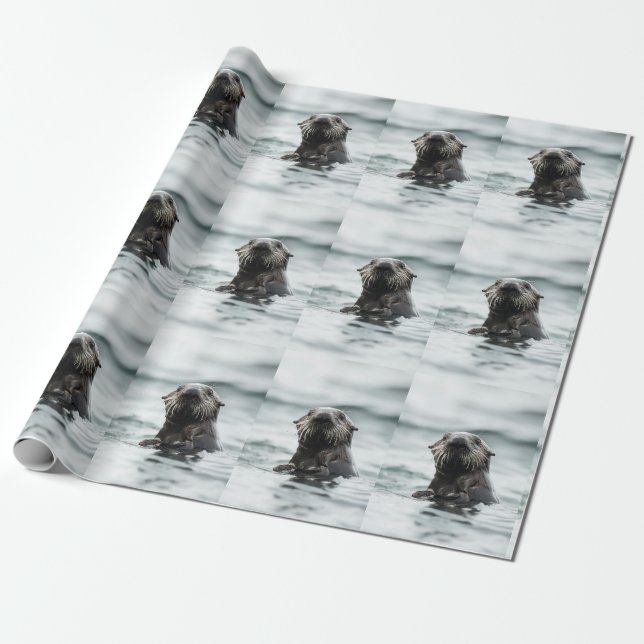 Wise Otter Wrapping Paper (Unrolled)