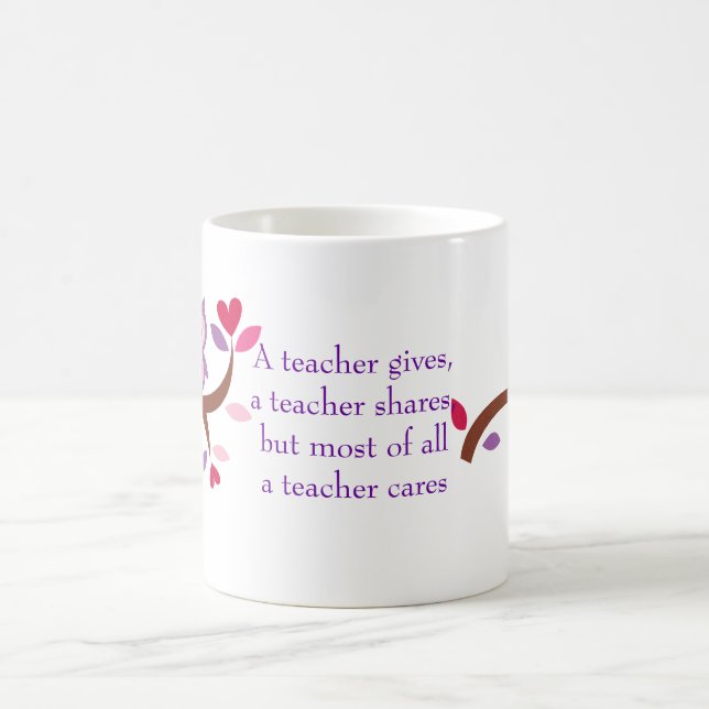 Wise Owl A Teacher Cares Coffee Mug (Center)