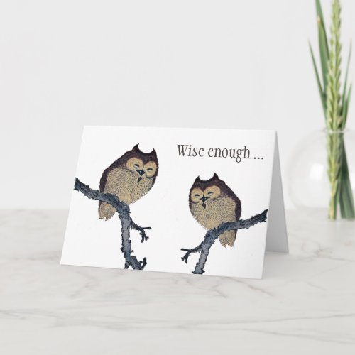 Wise Owl Anniversary Card