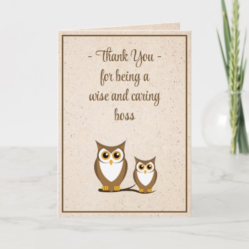 Wise Owl Bosss Day Card