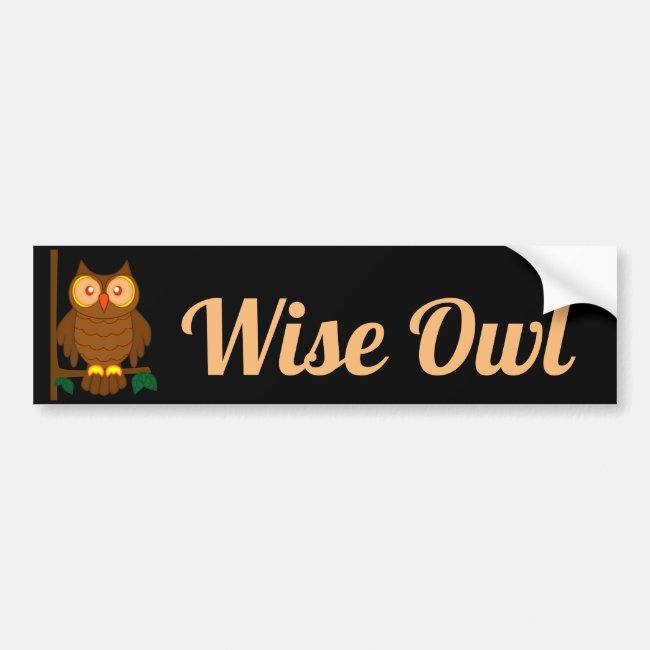 Wise Owl Bumper Sticker