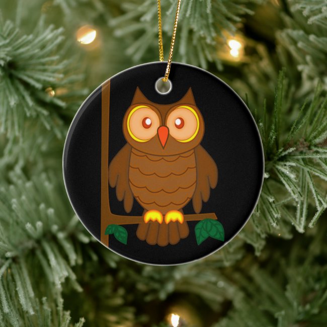 Wise Owl Ceramic Ornament