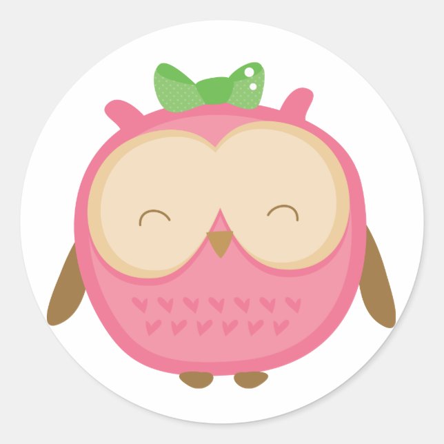 Wise Owl Classic Round Sticker (Front)