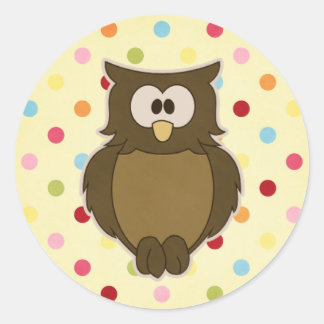Wise Owl Classic Round Sticker