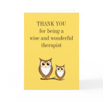 Wise Owl Counselling Therapist Thank You Card
