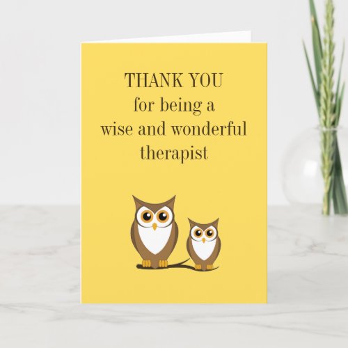 Wise Owl Counselling Therapist Thank You Card