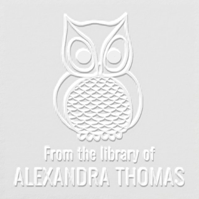 Wise Owl “From the Library of” Book Name Embosser (Design)