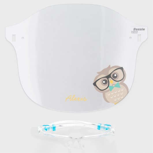 Wise Owl Fun Personalized Face Shield (Front w/Glasses)