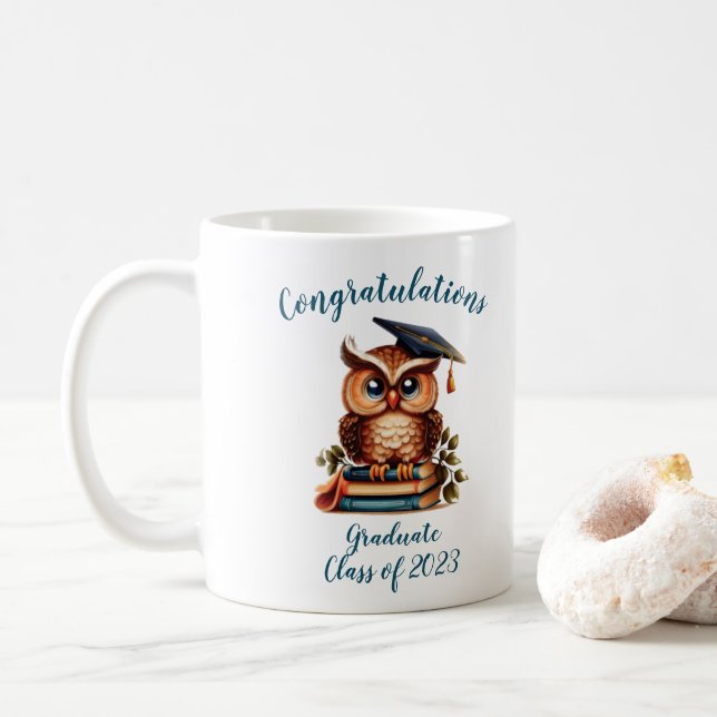 Wise Owl Graduation Coffee Mug (With Donut)