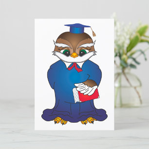Wise Owl Graduation Cute Scholar Bird Invitation