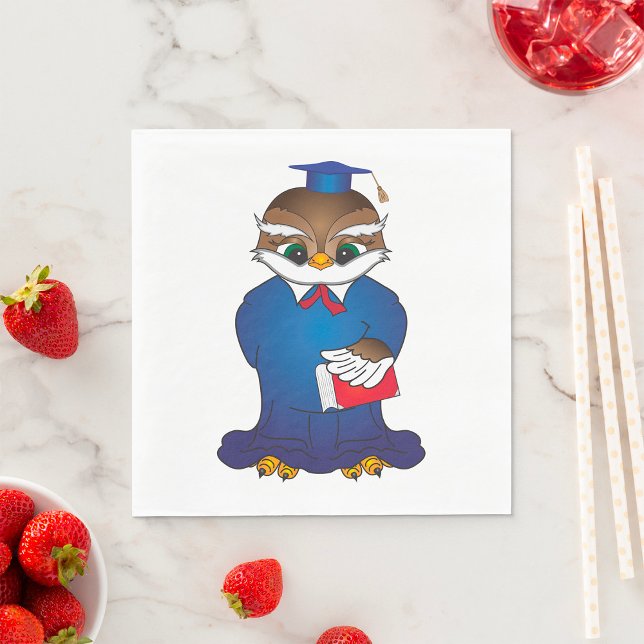 Wise Owl Graduation Cute Scholar Bird  Napkins (Creator Uploaded)