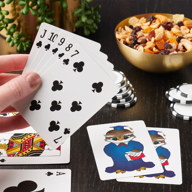 Wise Owl Graduation Cute Scholar Bird  Poker Cards (Creator Uploaded)