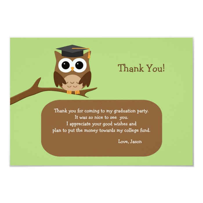 thank you letter to after graduation wise owl graduation thank you note card zazzle thank you letter to after graduation wise owl graduation thank you note card zazzle
