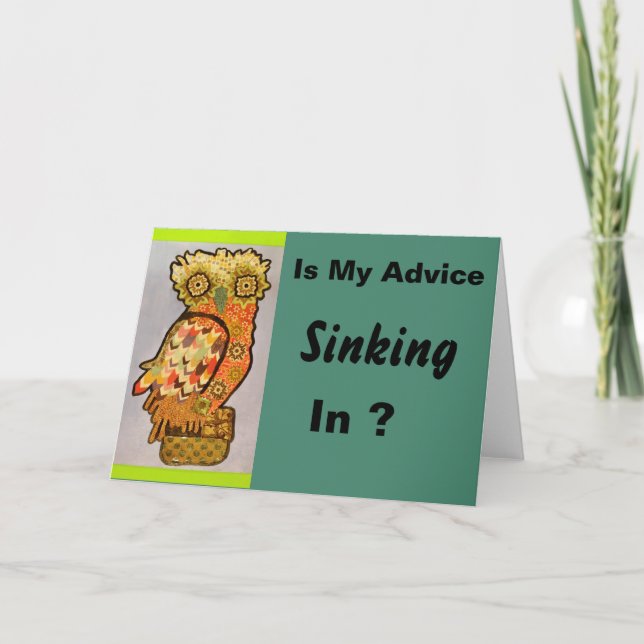 Wise Owl Greeting Card (Front)