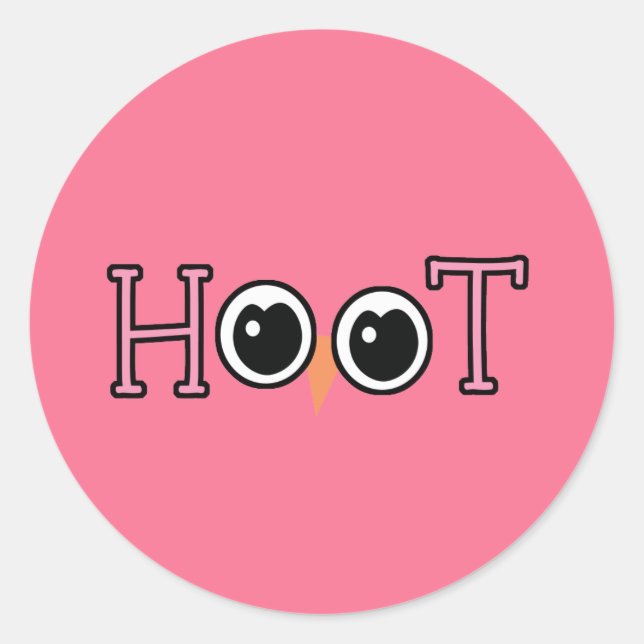 Wise Owl Hoot Classic Round Sticker (Front)