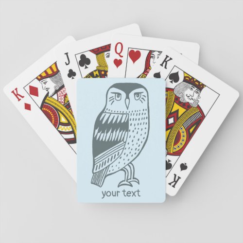 Wise Owl Illustrated Fierce Bird Playing Cards
