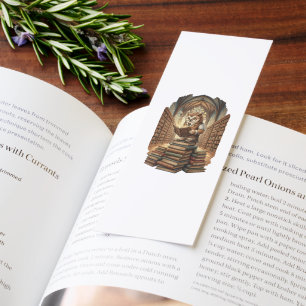 Wise Owl Librarian Vintage Watercolor Bookmark