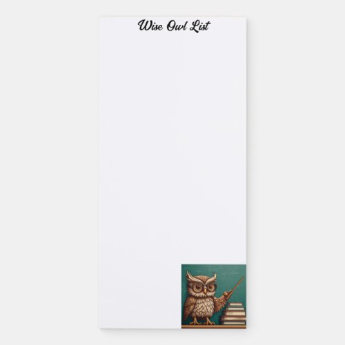 Wise Owl List Teacher Gift Personalize Name Magnetic Notepad