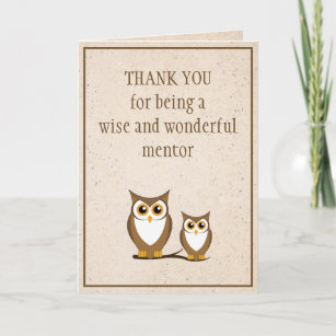Wise Owl Mentor Thank You Card
