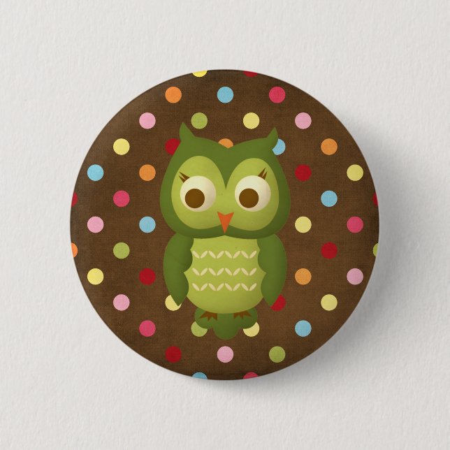 Wise Owl Pinback Button (Front)