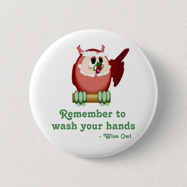 Wise Owl Pinback Button (Front)